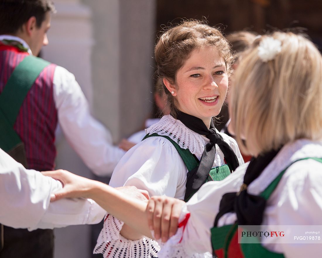 Traditional festival with folk group of San Candido - Pusteria valley