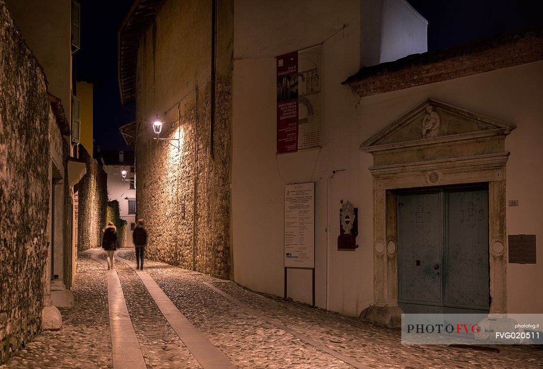 Typical narrow streets of the medieval town of Cividale del Friuli