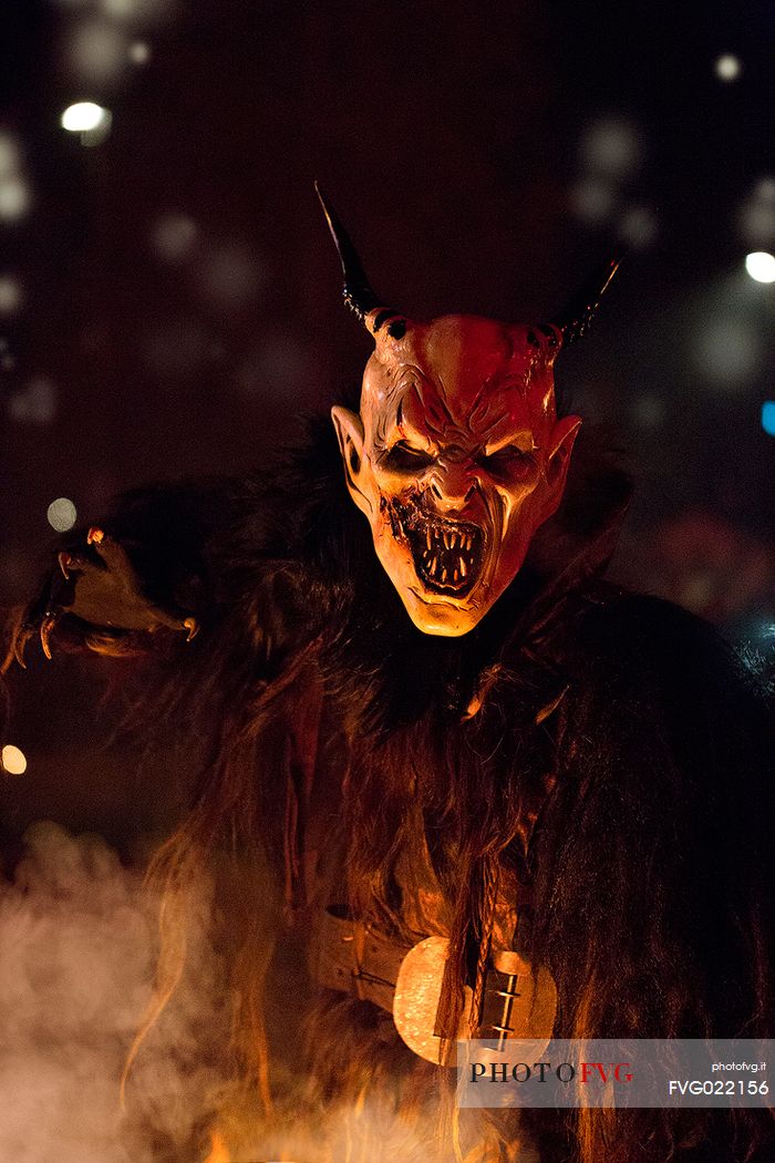 Krampus during the traditional festival. The Krampus are men-wild goats and very disturbing that roam the streets in search of children Krampus during the traditional festival. The Krampus are men-wild goats and very disturbing that roam the streets in search of children