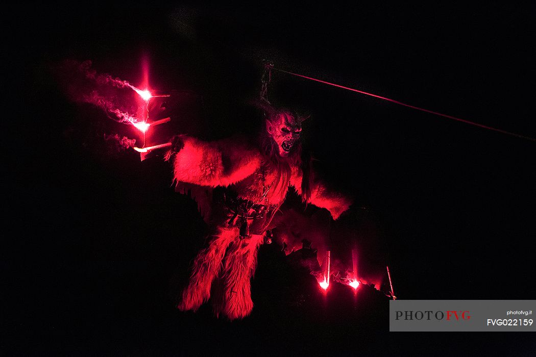 Krampus during the traditional festival. The Krampus are men-wild goats and very disturbing that roam the streets in search of children Krampus during the traditional festival. The Krampus are men-wild goats and very disturbing that roam the streets in search of children