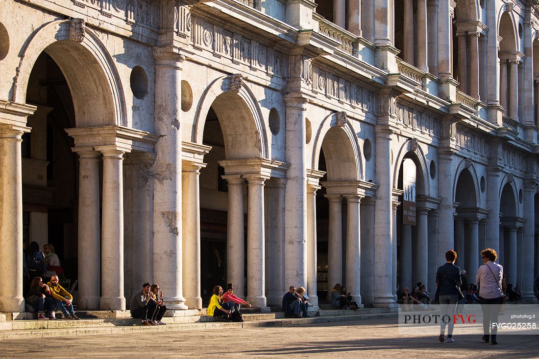 The facade of the Basilica Palladiana during a spring afternoon, Vicenza, Italy
