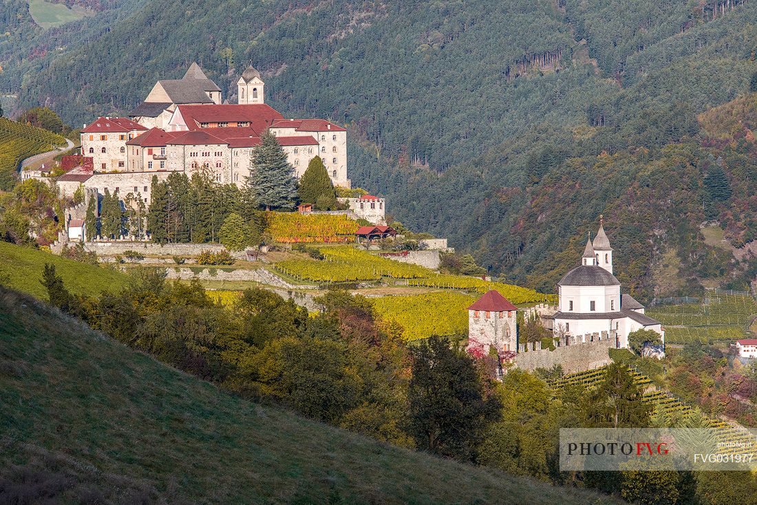 The monastery of Sabiona or Kloster Sben in Chiusa, Isarco valley, Trentino Alto Adige, Italy, Europe
