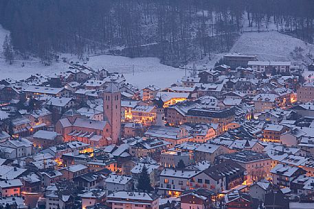 Evening lights of San Candido in Pustertal