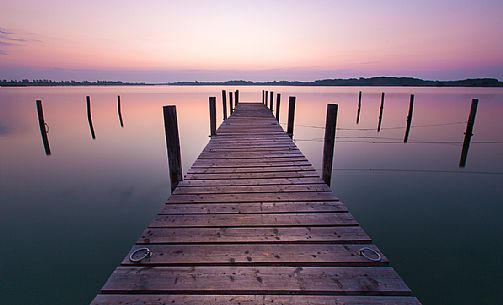 The pier of Falconera , natural area located in the eastern part of Caorle, in Veneto