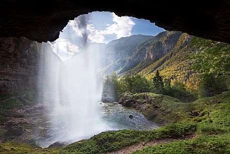 The imposing Fontanon of Goriuda which represents one of the most important karst springs of Friuli Venezia Giulia