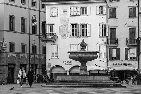The ancient palaces and the sixteenth-century fountain in San Giacomo square in the center of Udine