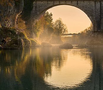 Sunset under the devil's bridge of Cividale del Friuli