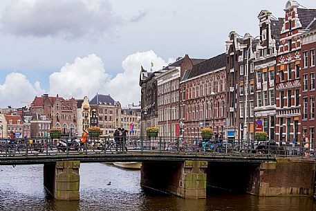 Bridge over the Amstel River, in the Oud Zuid district in Amsterdam