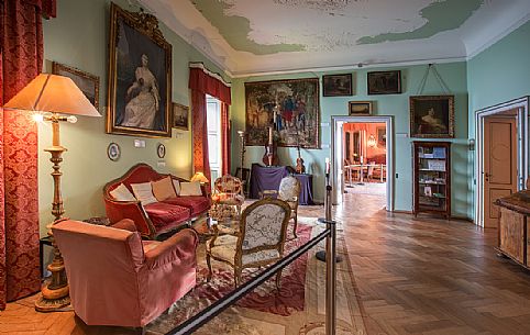 The green living room in the castle of Duino in Trieste The green living room in the castle of Duino in Trieste