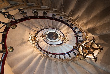The scale of the Palladium of Duino Castle, a masterpiece of architecture, the result of the seventeenth century restructuring The scale of the Palladium of Duino Castle, a masterpiece of architecture, the result of the seventeenth century restructuring