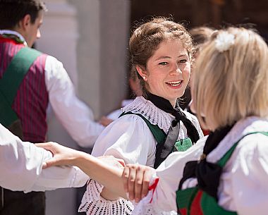 Traditional festival with folk group of San Candido - Pusteria valley