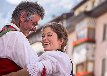 Traditional festival with folk group of San Candido - Pusteria valley