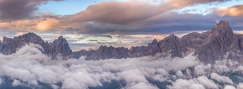 Overview of the Sesto Dolomites from Mount Elmo