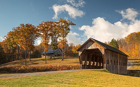 A typical cover bridge of Vermont, New England, United States of America