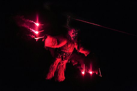 Krampus during the traditional festival. The Krampus are men-wild goats and very disturbing that roam the streets in search of children Krampus during the traditional festival. The Krampus are men-wild goats and very disturbing that roam the streets in search of children