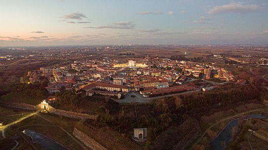 Palmanova, the fortress star-shaped top view, Italy Palmanova, the fortress star-shaped top view, Italy