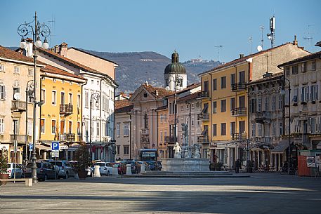 Victoria square with the Nettuno fountain in Gorizia, Friuli, Italy Victoria square with the Nettuno fountain in Gorizia, Friuli, Italy