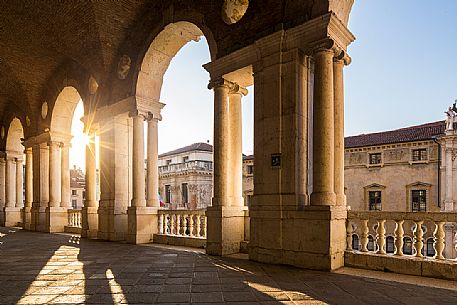 Architecture of the Loggia of the Basilica Palladiana, Vicenza, Italy