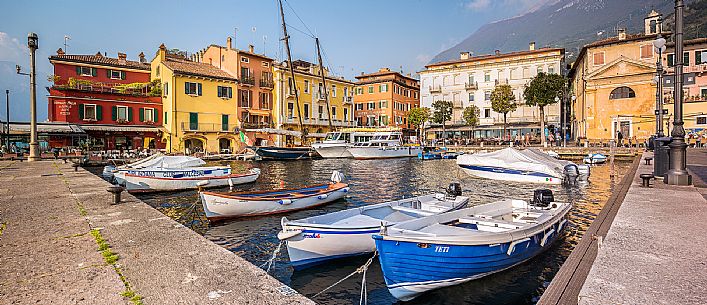 The picturesque village of Malcesine on Garda lake, Italy The picturesque village of Malcesine on Garda lake, Italy