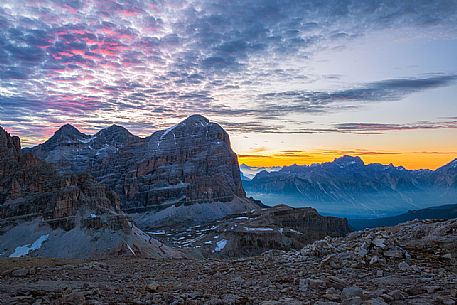 Tofana di Rozes mount at dawn, Cortina d'Ampezzo, Dolomites, Italy