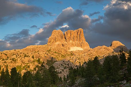 The Averau mount at sunset, Cortina D'Ampezzo, Dolomites, Italy