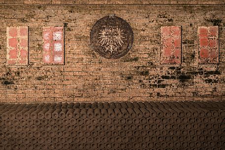 Aged bottles of wine of historic Russiz Superiore cellar of Roberto Felluga located in Capriva del Friuli, Friuli Venezia Giulia, Italy