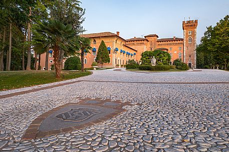 The elegant exterior facade of Castello di Spessa castle, Capriva del Friuli, Friuli Venezia Giulia, Italy