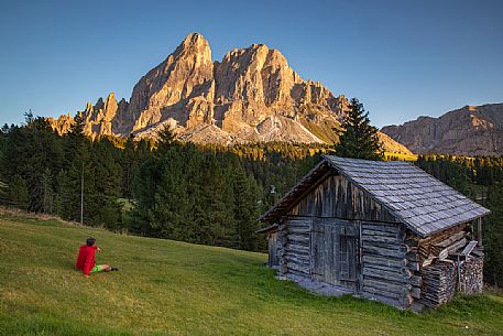 Sass De Putia at sunset photographed by Erbe Pass, Val Badia, Dolomites, Italy