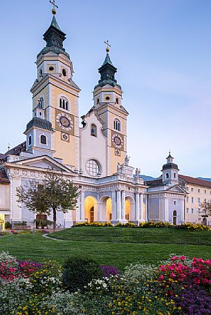 The cathedral of Bressanone at twilight, Isarco valley, Trentino Alto Adige, Italy, Europe