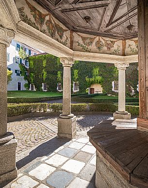 Well of wonders or Pozzo delle Meraviglie in the Novacella Abbey or Neustift Abbey, Varna, Valle Isarco, Trentino Alto Adige, Italy, Europe