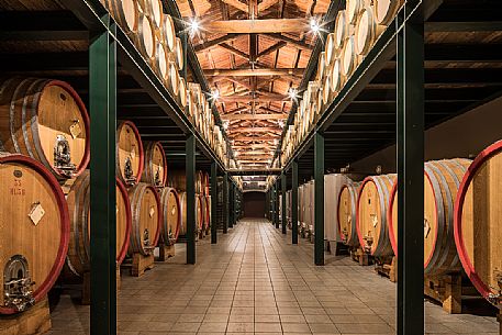 The historic winery Cordero di Montezemolo  in the heart of the Barolo wine production area, La Morra, Langhe, Unesco World Heritage, Piedmont, Italy, Europe