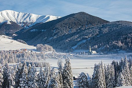 The village of Dobbiaco after an intense snowfall, Pusteria valley, dolomites, Trentino Alto Adige, Italy, Europe The village of Dobbiaco after an intense snowfall, Pusteria valley, dolomites, Trentino Alto Adige, Italy, Europe