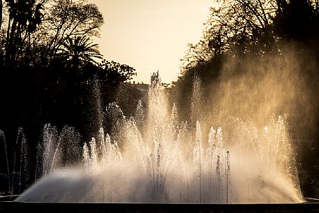 The fountain in the Plaza De Espana, Seville, Spagna, Europa The fountain in the Plaza De Espana, Seville, Spagna, Europa