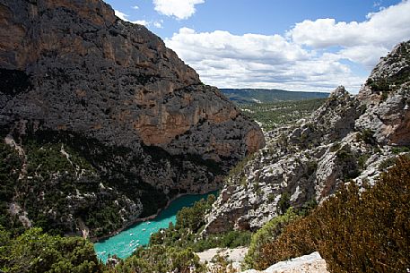 Floating on the river Verdon, Verdon Gorge, Provence, France Floating on the river Verdon, Verdon Gorge, Provence, France