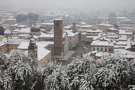 Snow in Pietrasanta city, Versilia, Tuscany, Italy, Europe Snow in Pietrasanta city, Versilia, Tuscany, Italy, Europe