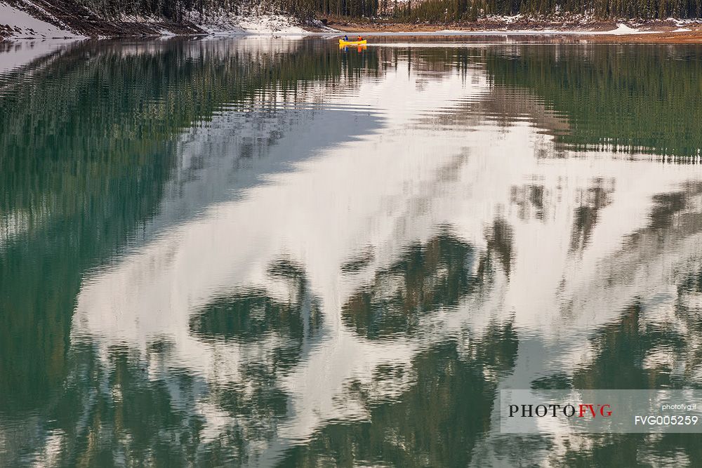 A fascinating reflection at Moraine Lake