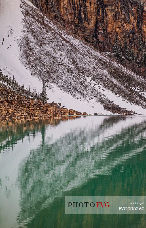 A fascinating reflection at Moraine Lake