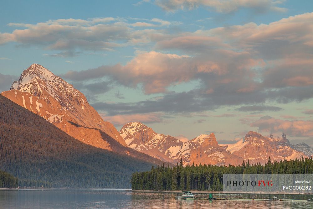 Last light at  Maligne Lake 