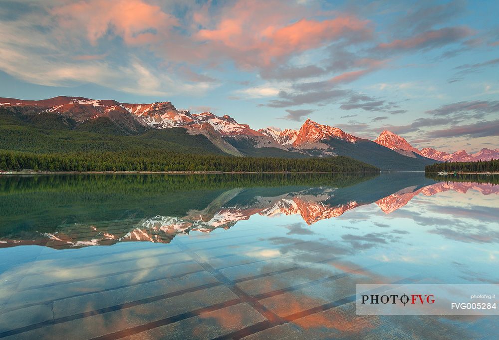 Last light at  Maligne Lake 