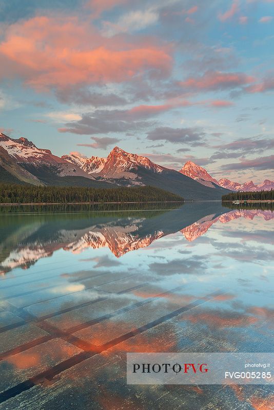 Last light at  Maligne Lake 