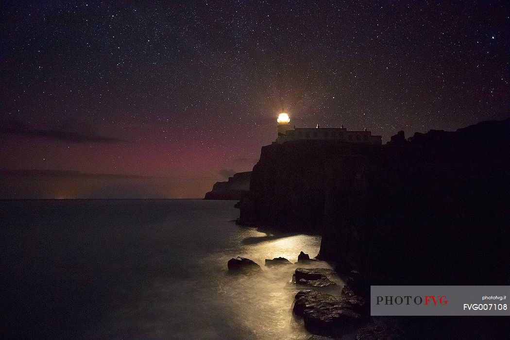 Neist Point lighthouse by night, Isle of Skye, Scotland