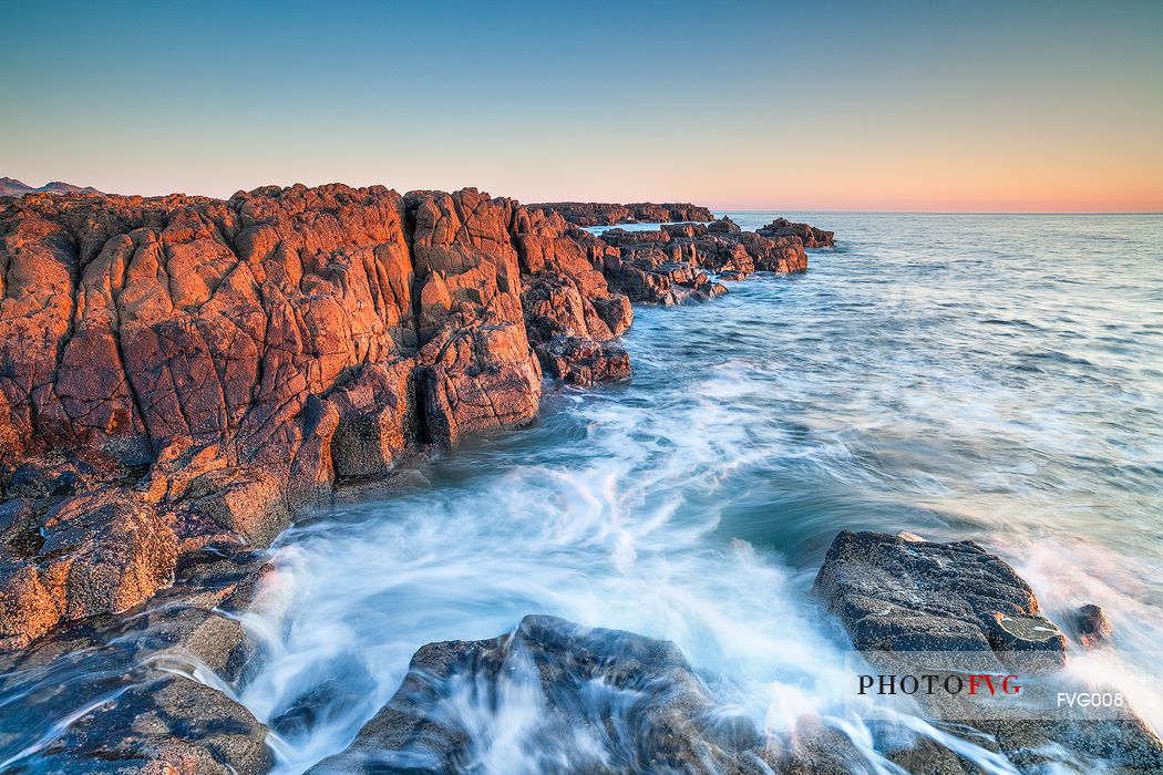 Warm light at dusk during a summer morning, United Kingdom, UK, Scotland, Inner Hebrides, Isle of Skye 