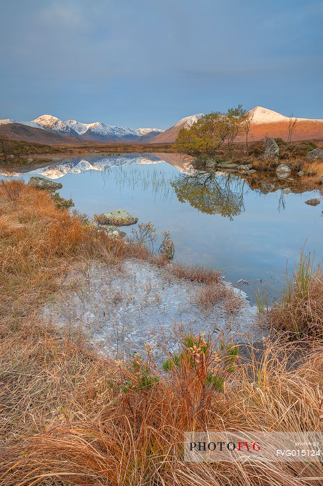 A typical portrait of scottish landscape during a cold morning in November