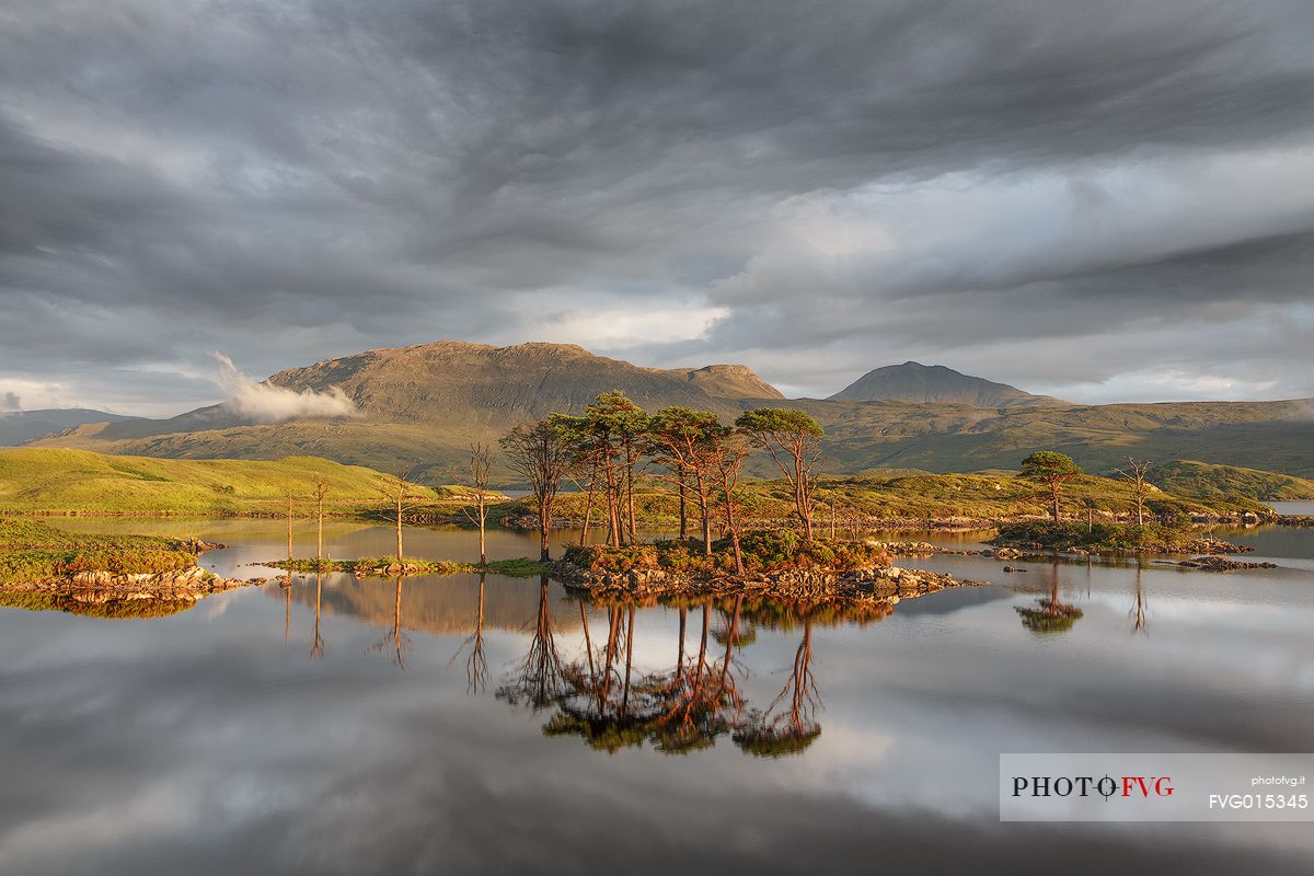 The great landscape in the North of Scotland at late afternoon, just before the rain