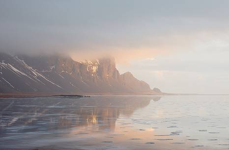A frozen gulf nearby Hofn.