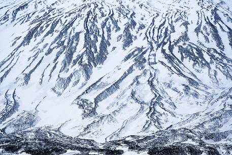 Fresh snow on the mountain during a cold morning