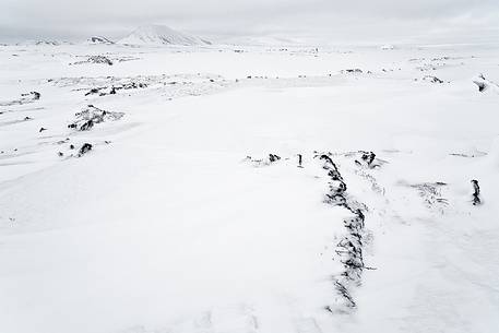 Grey day and snow up north