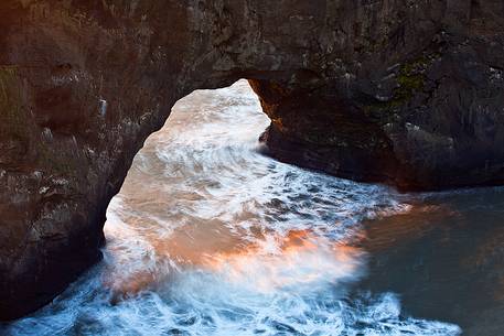 Sunrise over the rock formation at Vik