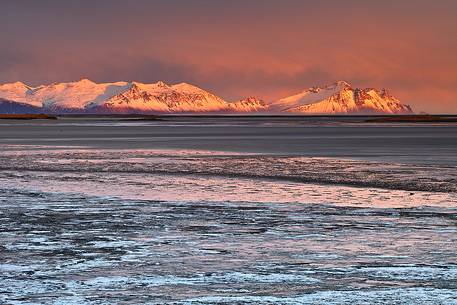 A frozen gulf nearby Hofn.