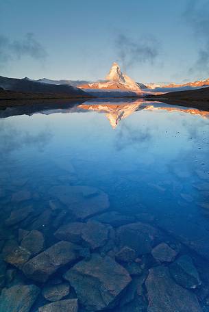 A vision of Matterhorn from the beautiful Stellisee Lake